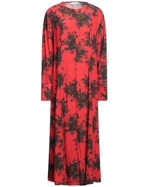 Ganni Floral Pattern Dress - Red