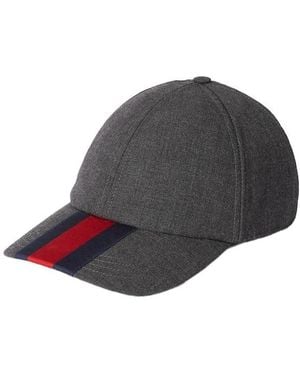 Gucci Stripe Detailed Cap - Grey