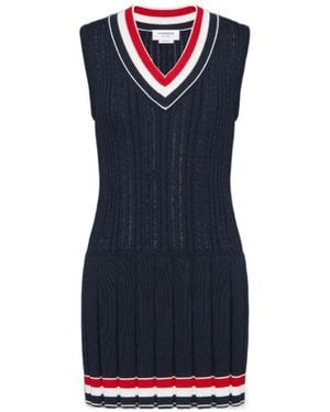 Thom Browne Striped Cable Mini Dress - Blue