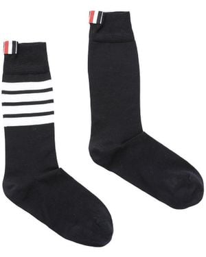Thom Browne 4-Bar Logo Detailed Socks - Black