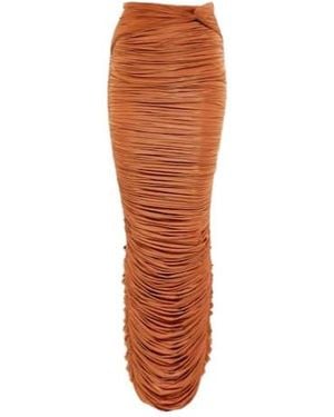 Alex Perry Hartley Ruched Maxi Skirt - Orange