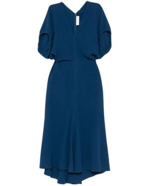 Victoria Beckham V-Neck Dress - Blue