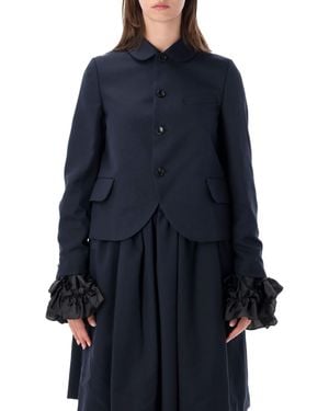 Comme des Garçons Comme Des Garçons Girl Ruffle-Cuff Cropped Blazer - Blue
