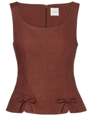 Posse Sabine Linen Top - Brown