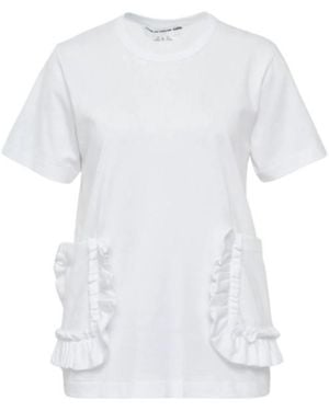 Comme des Garçons Comme Des Garçons Girl Ruffle Pocket Crewneck T-Shirt - White