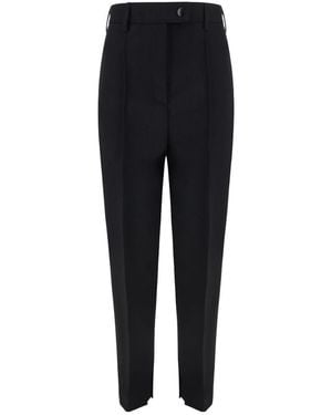 Prada High-Waist Tapered-Leg Pants - Black
