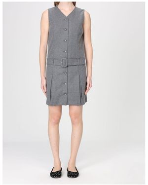 A.P.C. Belted Buttoned Dress - Gray