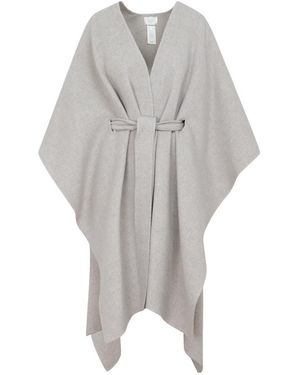 The Row V-Neck Long Coat - Grey