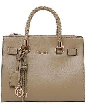 Liu Jo Zipped Top Handle Tote Bag - Natural