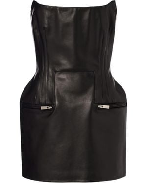 Magda Butrym Leather Bustier Minidress - Black