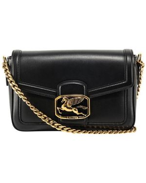 Etro Pegaso Leather Crossbody Bag - Black