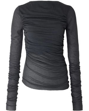 Soeur Gaia T-Shirt With Pleated Details - Black