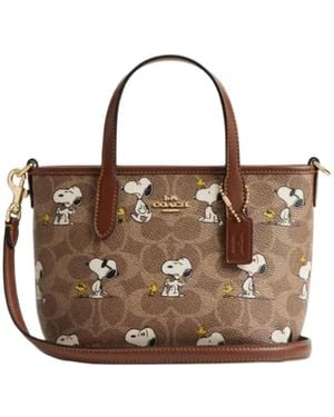 COACH X Peanuts City 15 Tote - Brown