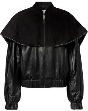 JW Anderson Casual Leather Coat - Black