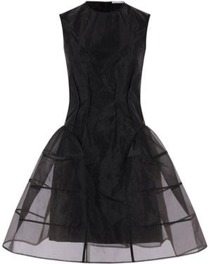 Cecilie Bahnsen Pleated Organza Mini Dress - Black