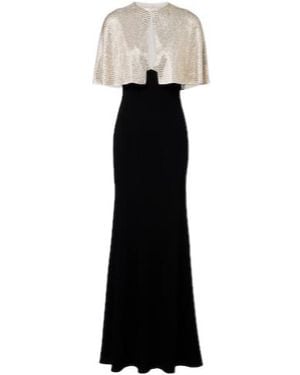 Roland Mouret Caped Embellished Gown - Black