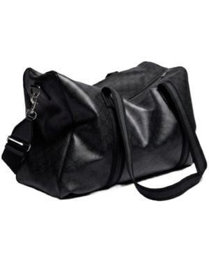 Gucci Medium Duffle Bag With Web - Black