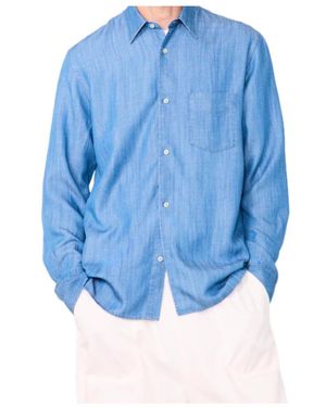 Officine Generale Officine Générale Chest-Pocket Button-Up Shirt - Blue