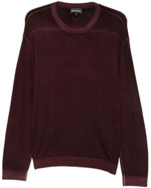 Emporio Armani Crew-Neck Virgin-Wool Jumper - Purple