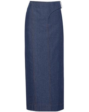 Jacquemus La Jupe De-Nimes Obra Denim Midi Skirt - Blue
