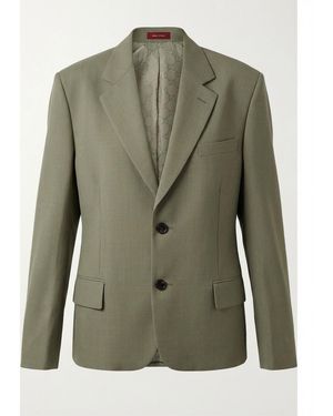 Gucci Single-Breasted Dry Wool Jacket, Ready-To-Wear - Green