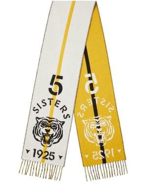 Fendi Ivory And Wool And Cashmere 5 Sisters Scarf - Yellow