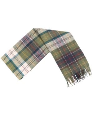 Barbour Checked Fringed-Edge Scarf - Metallic