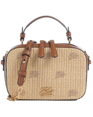 KARL LAGERFELD Logo-Detail Cross Body Bag - Natural