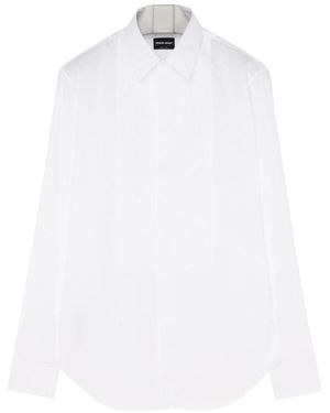 Giorgio Armani Pleated-Bib Formal Shirt - White
