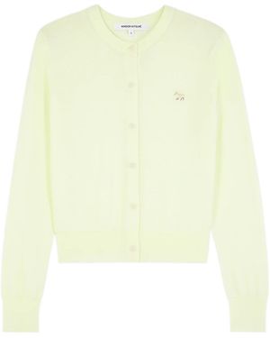 Maison Kitsuné Maison Kitsuné Baby Fox Patch Knit Cardigan - Yellow
