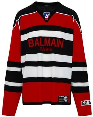 Balmain B-Sporty Boxy Sweatshirt - Red