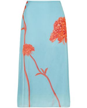 SIR. Amelie Printed Midi Skirt - Blue