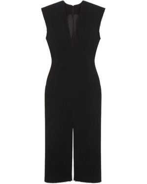 Givenchy V-Neck Pencil Midi Dress - Black