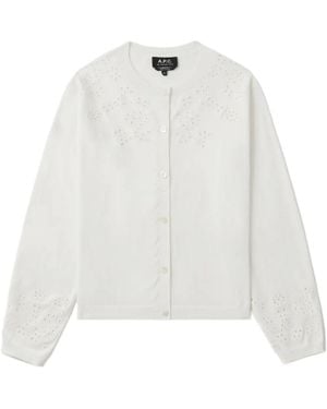 A.P.C. Crew Neck Cardigan - White