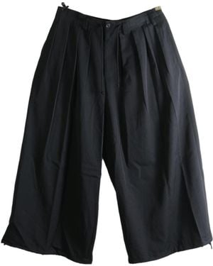 Yohji Yamamoto Pleated Drawstring Trousers - Black