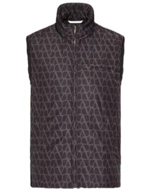 Valentino High Neck Zip-Up Gilet - Multicolour