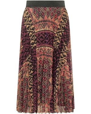 Ba&sh Olga Pleated Midi Skirt - Brown