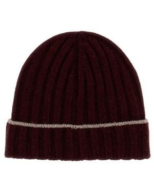 Brunello Cucinelli Ribbed Hat - Red