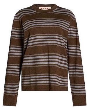 Marni Striped Knit Sweater - Brown