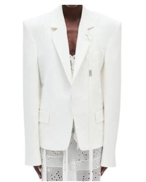 Ann Demeulemeester Susa Anglaise Broderie Blazer - White