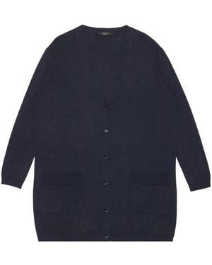Weekend by Maxmara Long-Sleeved Knitted Cardigan - Blue