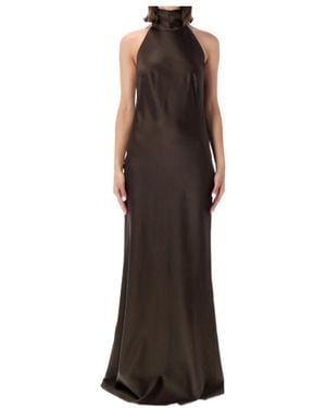 Ralph Lauren Sleeveless, High-Neck Formal Dress - Brown