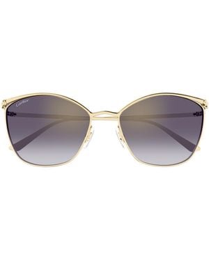 Cartier Geometric-Frame Sunglasses - Multicolour