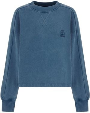 Isabel Marant Sunny Crew-Neck Logo Sweatshirt - Blue
