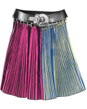 Chopova Lowena Block Belt Pleated Midi Skirt - Red