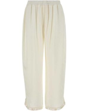 Stella McCartney Elasticated Waistband Wide Leg Trousers - White