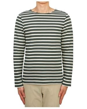 Saint James Striped Graphic T-Shirt - Grey