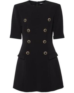 Balmain Crepe Mini Dress - Black