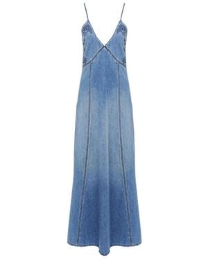 Chloé Chloé Long Flare Denim Dress - Blue