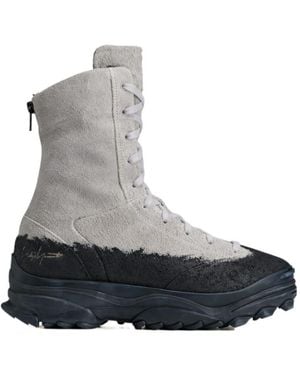 Y-3 Suede Panelled Boots - Grey